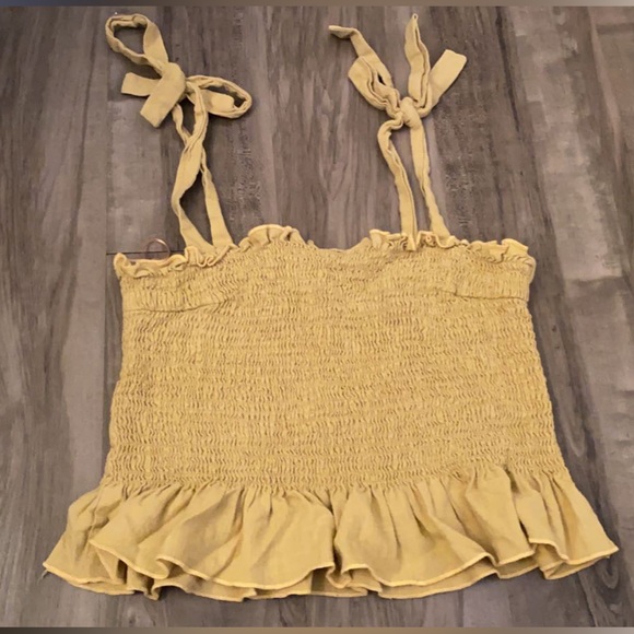 Mustard Yellow Lost In Lunar Crop Top - Picture 2 of 3